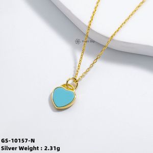 Trendy Factory Price Fashionable OEM Gold Vermeil Fine Jewelry Round Shape Turquoise 925 Sterling Silver Necklace for Ladies