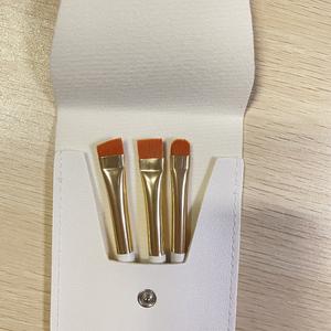3PCS Eye shadow brush and eyeliner brush flat and thin with white Pu bag 5PCS makeup brush set