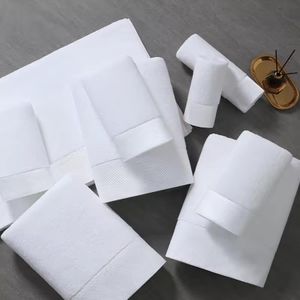Strong absorbent hotel special durable block flat knitting embroidery bath towel sets towels luxury cotton bath