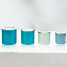WUJO metal bulk blue enamel mug