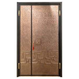 Newest Design Luxury Forged Copper Doors Metal Front Entrance Aluminum Wood Door for Houses