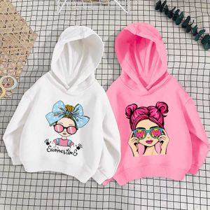 Hot 2024 autumn Cartoon  Graphic baby Girls' Long Sleeve Hoodies For Spring/Fall low price Comfy Hooded Sweat shirts
