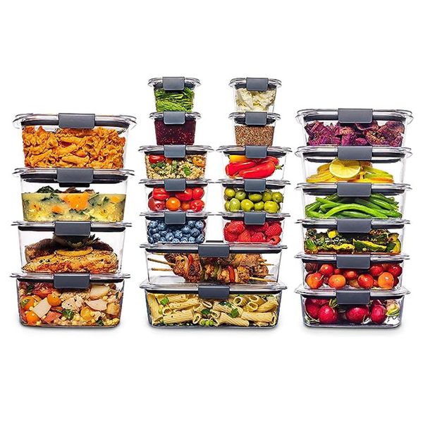 HYRI Hot Glass Meal Prep Containers Set With Lids Bpa Free Plastic Kitchen Sealed Storage Refrigerator Organizer