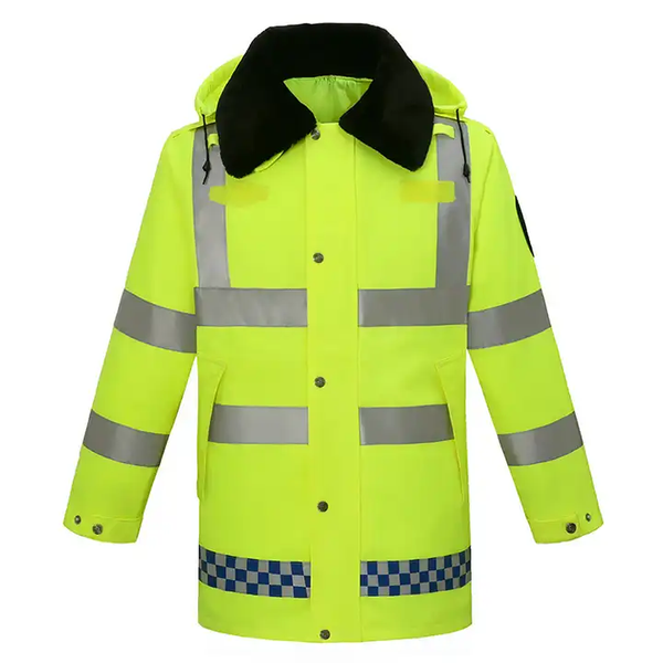 EN20471 High Visibility Winter Safety Workwear 3 Layers Detachable Padded Liner Hi Vis Yellow Work Jackets