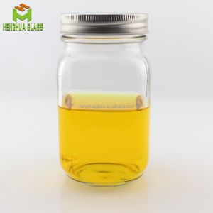 500ml 16oz square shape  glass mason jar drink glass jar food storage  honey jam pickles mayonnaise jar with metal cap wholesale