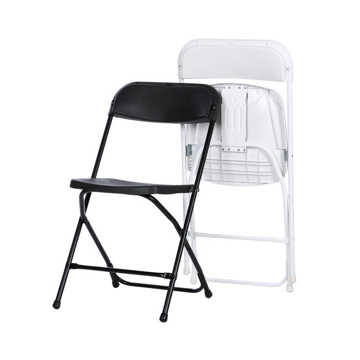 Zhongshan Jurui Technology Co., Ltd. Cheap White Black Stackable Plastic Garden Outdoor Folding Chair Wedding Event Party Chairs