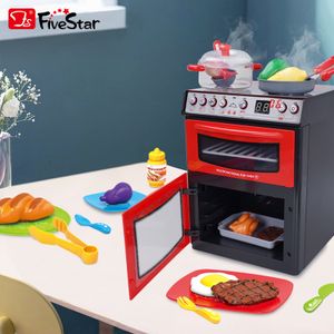 FIVE STAR Kids Kitchen Home Appliances Toys Cooking Food Pretend Play Musical Double Layer Oven Gifts Children Toys for Kids