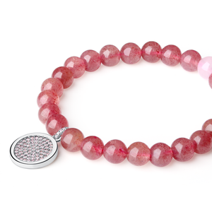 Factory Custom  Charm Beads Pink Bead Bracelet For women beaded bracelet