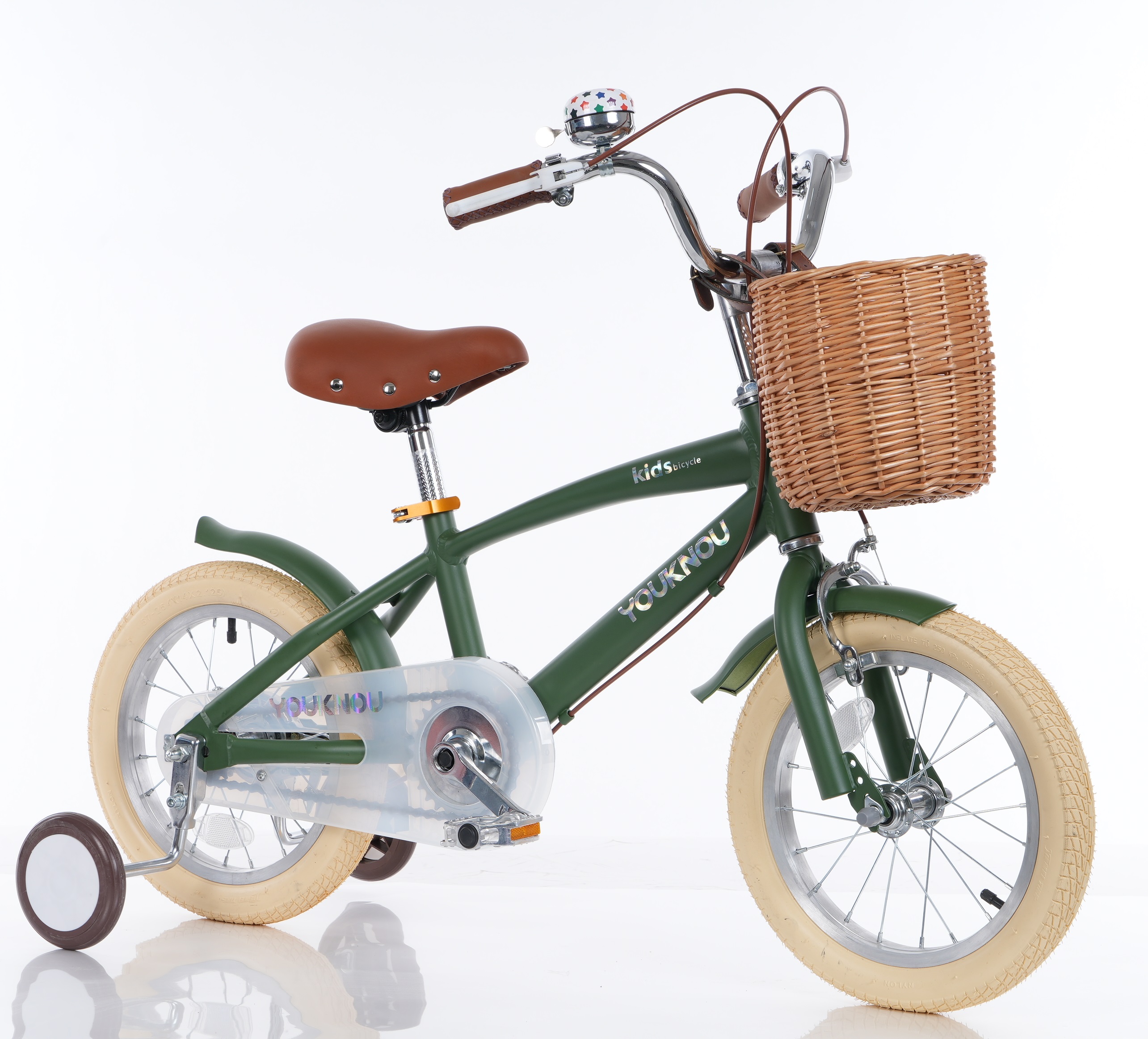 Pingxiang County Youkainuo Electric Appliance Co., Ltd. Customizable 12-20 inch green children's bicycle with basket