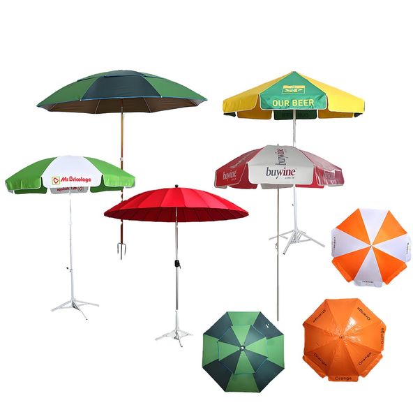 Promotional Durable Beach Umbrella Wind resistance Outdoor Advertising Umbrellas with custom Logo base filled with water
