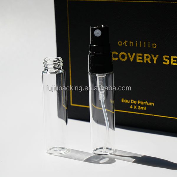 Wholesale 2ml 3ml 5ml 10ml Transparent Fine Mist Spray Sample Glass Perfume Bottle Perfume Vial With paper box set