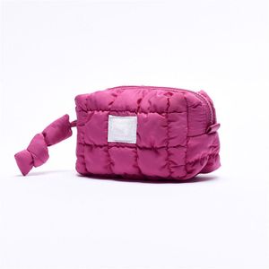 Wholesale High Quality Nylon Makeup Pouch Bag Custom Logo Quilted Puffy Fashion Style with Zipper Closure Waterproof for Women