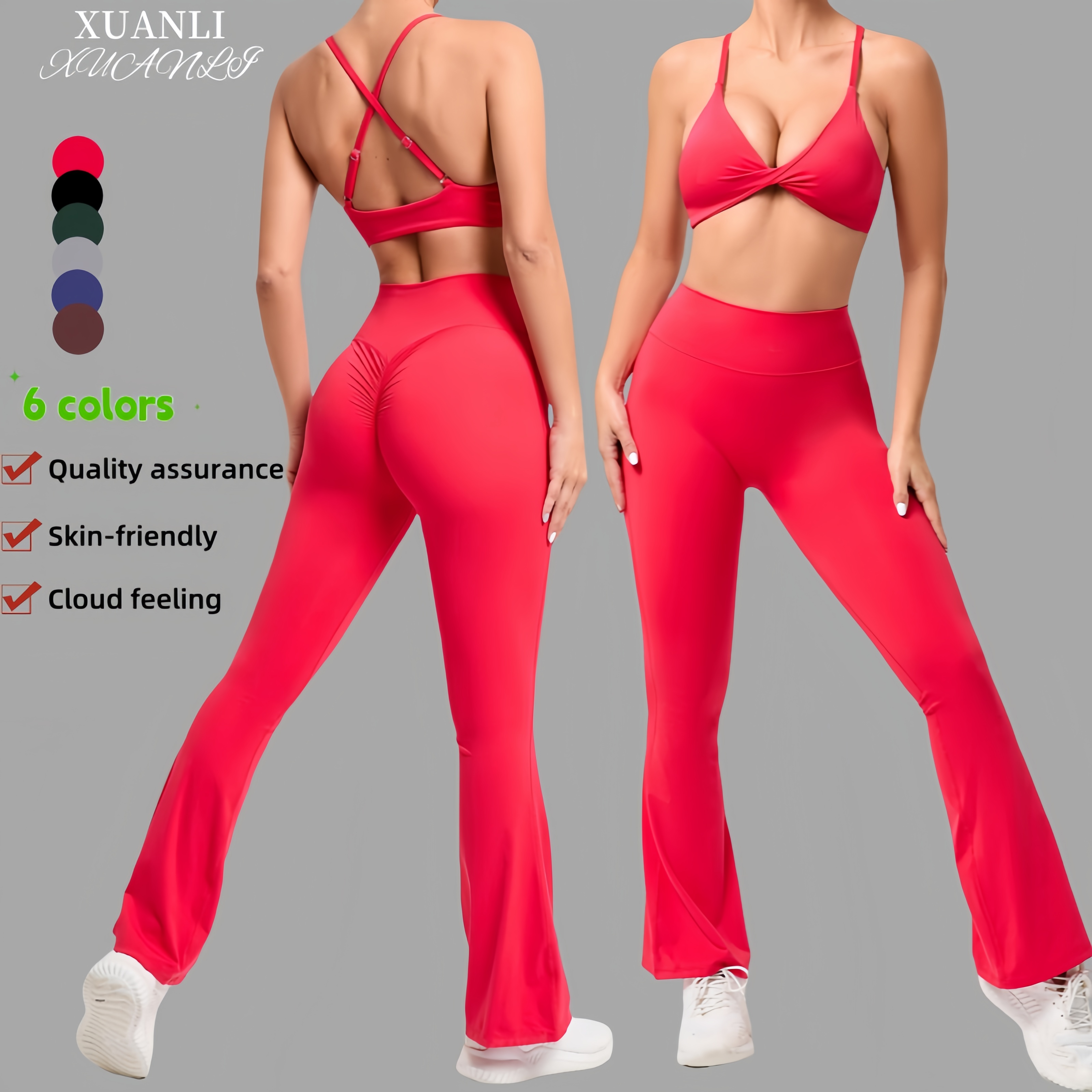 Yiwu Xuanli Clothing Co., Ltd. 61041 9190 Twisted Adjustable Bra Tight Beautiful Back Yoga Suit Horn Speed Quick Drying Running Gym Fitness Work out Set Women