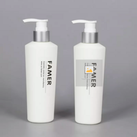 Bottle Shampoo Use PE Plastic 500ml 800ml Customized Cylinder Surface Printing Skin Care Packing Pump Liquid Shampoo Bottle