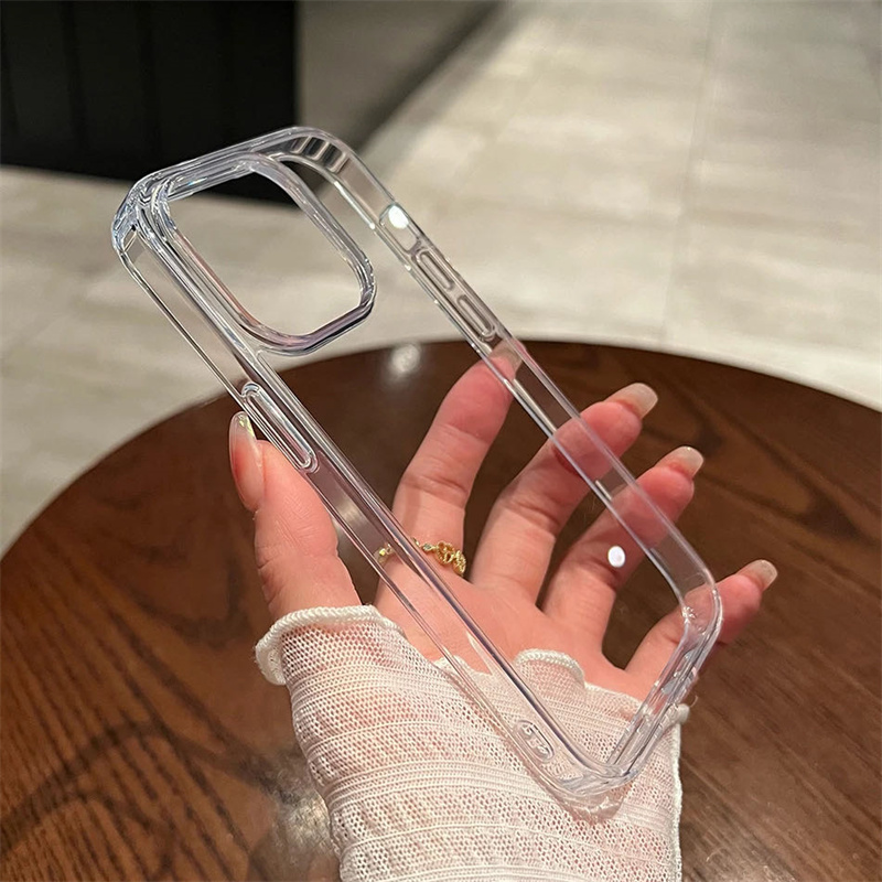Ultra Thin Crystal Clear Shockproof Phone Case For iPhone 16 15 14 13 12 Pro Max Transparent Hard PC Back Cover