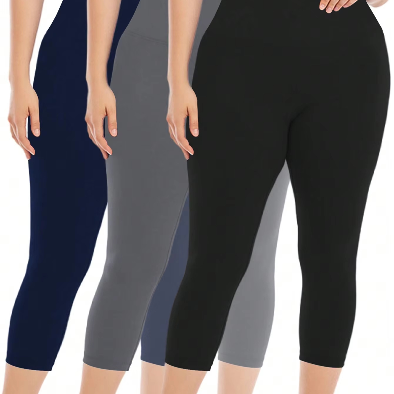 Plus size high waist sports pants women's anti-wear legs high waist elastic fitness yoga pants