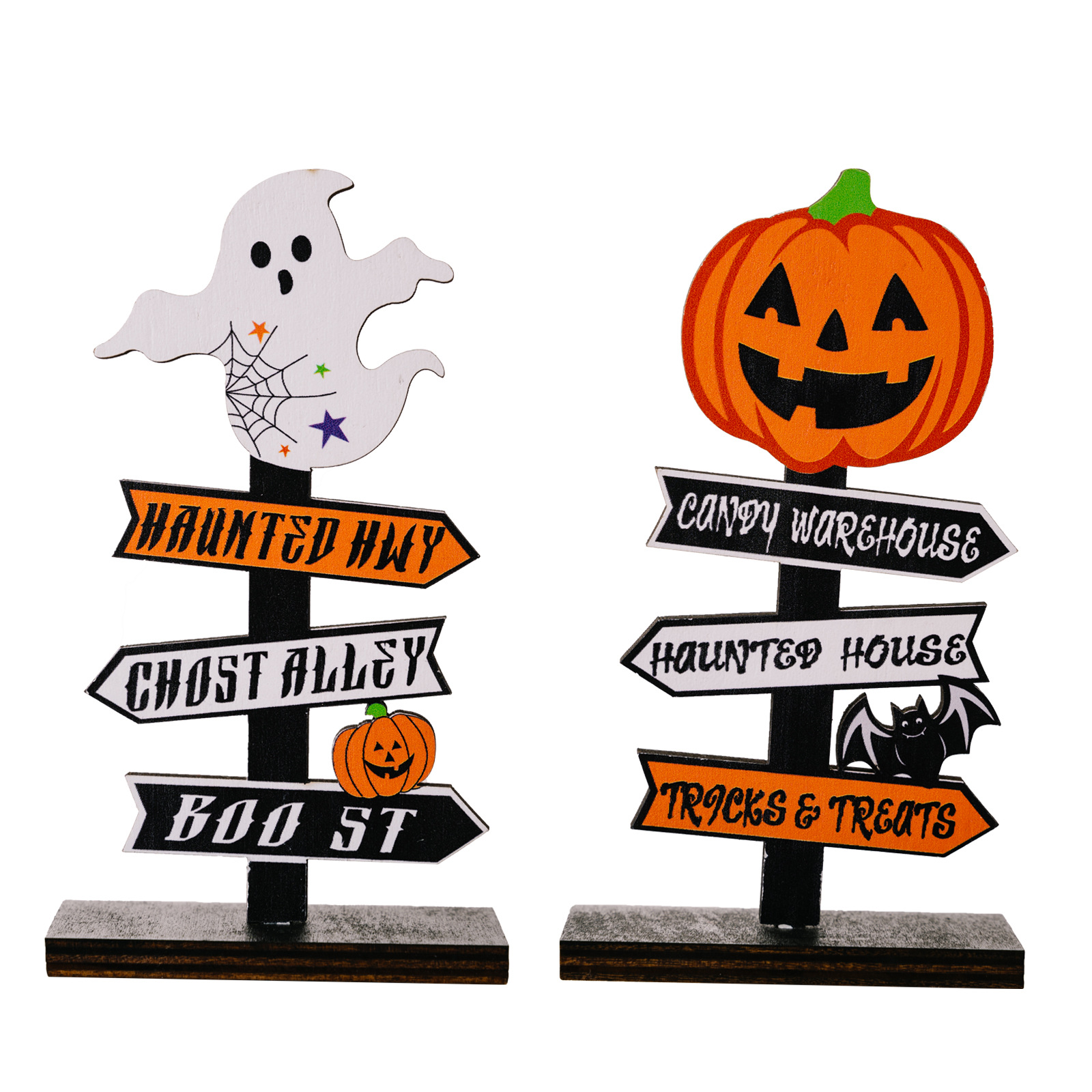 Yiwu Hua Rui Trade Co., Ltd. Halloween Decoration Supplies High Quality Halloween Guide Sign,all Saints' Day Wood Signs For Halloween Decorations
