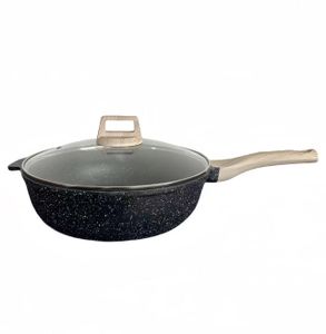 Die-Cast Aluminum Marble Coating wok pan with lid Bakelite Handle woks induction gas cooker for kitchen ware