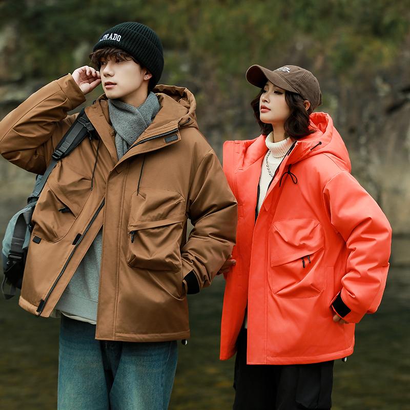 Shishi City Pinxun Clothing Co., Ltd. Young men's big pocket sports autumn and winter coat new trend men's clothes on all loose cargo casual spring and autumn jacket