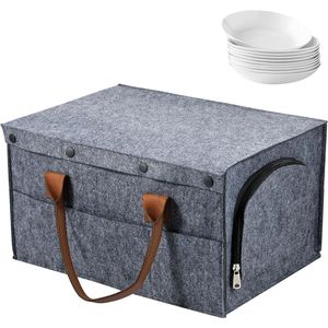 Hot Sells Felt Portable Nursery  Car Diaper Storage Bag With Lid Storage Bag Storage