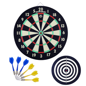 Win.max Paper Dartboard 18'' 2-in-1 Dart Board Game Set with Six Included Steel Tip Darts Room Game Easy to Use