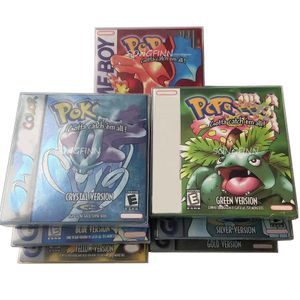 Retro Classic Game Cards Pokmon GBC 16 Bit Game Blue Crystal Golden Green Red Silver Yellow Game in Box