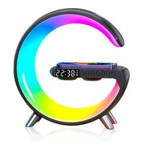 Wholesale 5-light portable wireless speaker with alarm clock for home