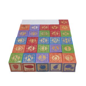 Classic 26PCS ABC Alphabet Educational Wooden Building Blocks Toys for Kids Wooden Block Puzzle