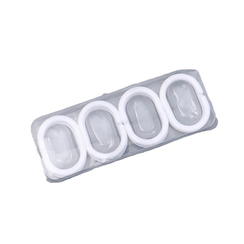Yongjia County Hongyuan Metalware Factory Wholesale 12pcs/Pack White Plastic Shower Curtain Rings Single C-Type Design for Drape Hanger and Hooks