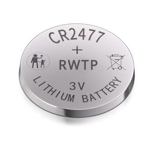 RWTP Li-MnO2 Button Battery CR2477 3.0V 1000mAh Primary Lithium Battery Non-rechargeable