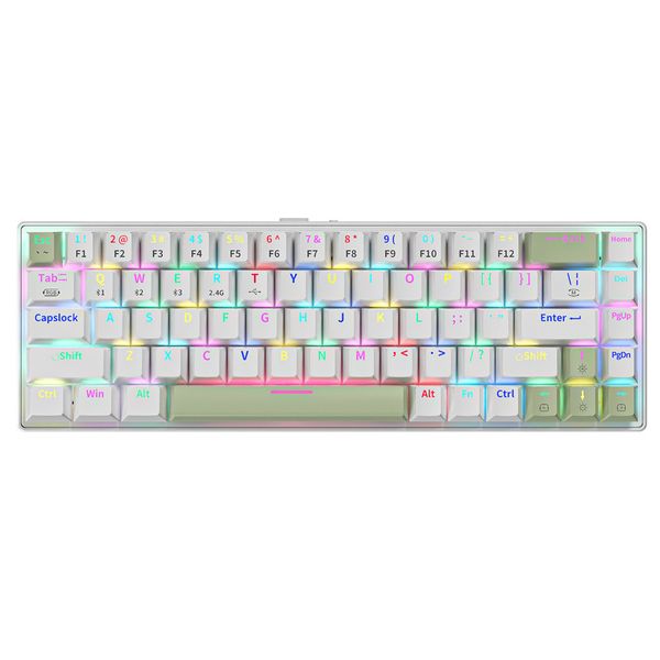 68 key red switch mini hot swappable computer accessories teclado mecanico rgb games gaming laptops wireless mechanical keyboard
