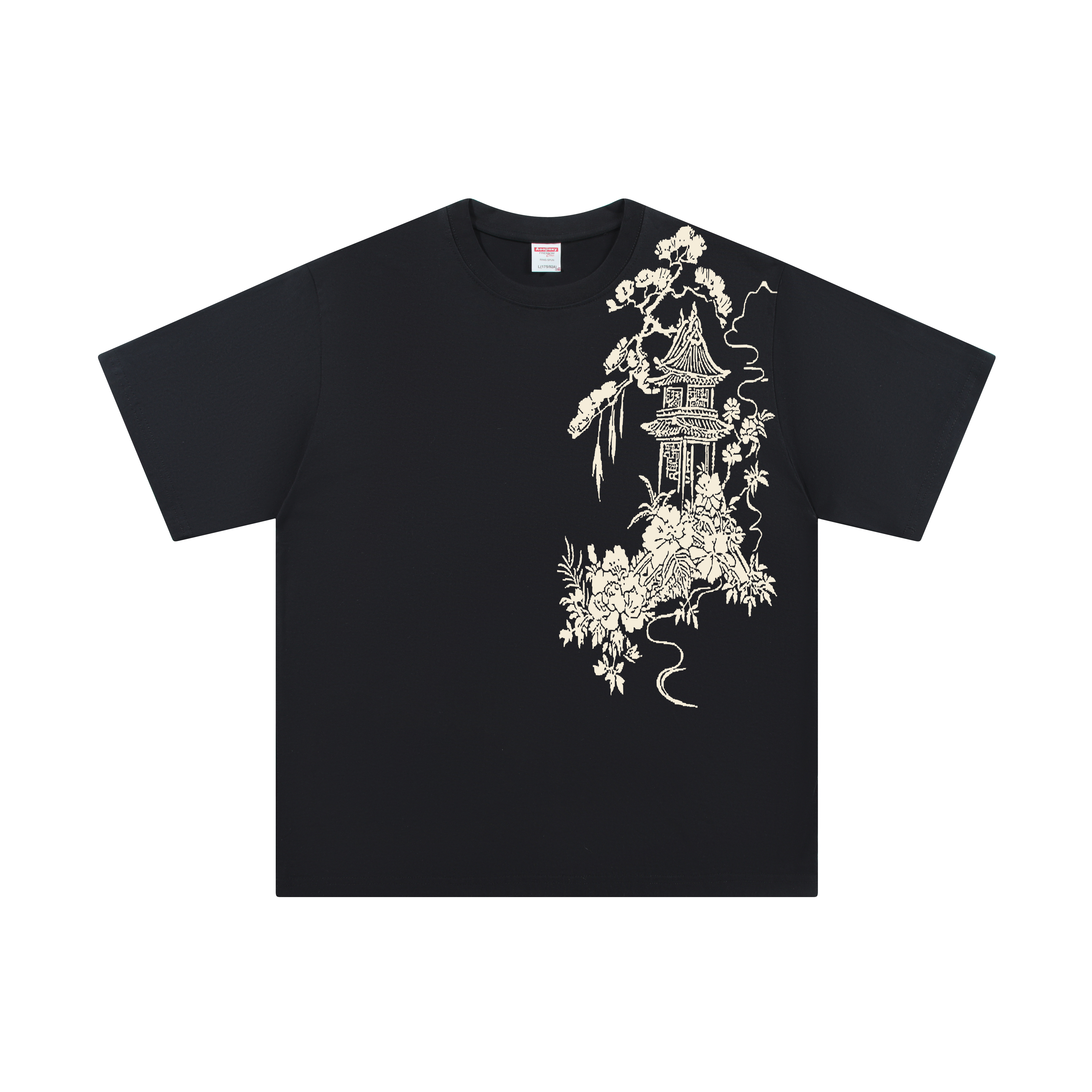 Yunxiao County Qiweisi Clothing Co., Ltd. Popular vintage print T-shirt men and women with the same summer short-sleeved shirt casual loose round neck T-shirt