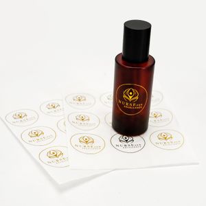 Custom Logo vinyl waterproof glass bottle product Adhesive sticker rolls packaging label for bottles Printing