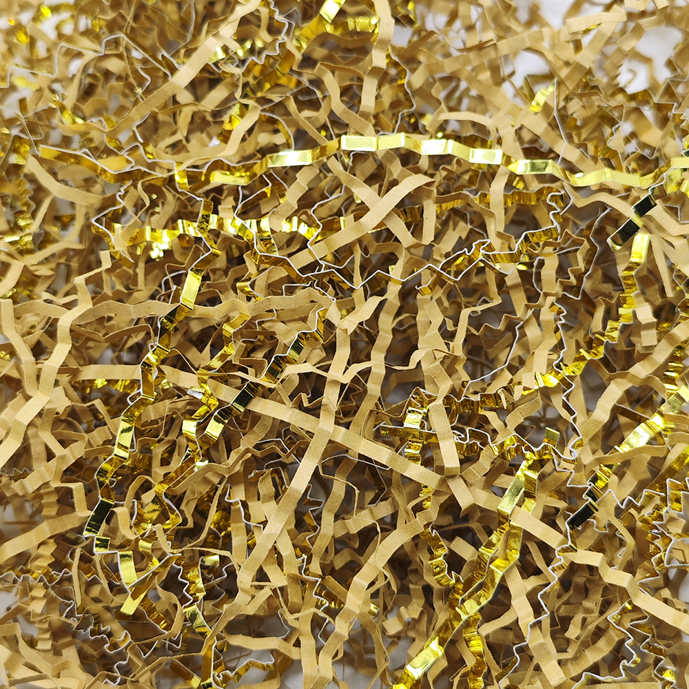 Dongguan Like Design And Packaging Co., Ltd. Kraft gold raffia grass shredded paper silk wedding gift box wedding candy box filler Raffia grass folded shredded paper silk