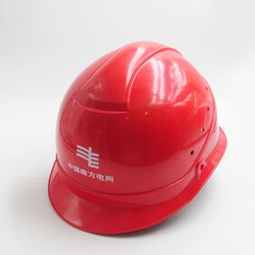 Buckle suspension agriculture firefighter hdpe material coal mine steel rainwater slots red safety helmet