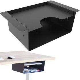 Under Desk Tray for Standing Desk Work Station Gaming Battlestations Replaces Drawer Organizers for Home and Office Metal Single