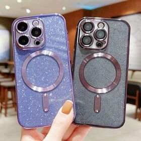 Wholesale Luxury Flash Magnetic Mobile Phone Case For iPhone 14 13 12 11 Pro Max Plus Soft Bumper Glitter Protection Cover