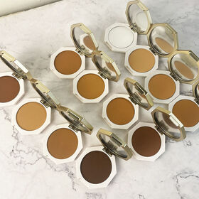 Private label vegan matte pressed powder 8colors full coverage spf  bronzer gold dust powder