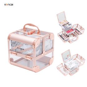Portable Travel Women Cosmetic Box Mini Makeup Case Makeup Organizer Storage Boxes With Mirror