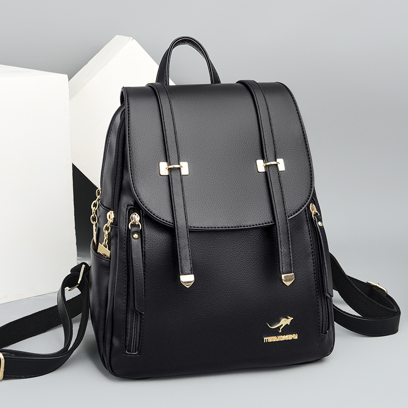 Yiwu Kang Barium Trading Co., Ltd. 2024 Korean Version Women's Soft Leather Backpack Casual All-Match Waterproof Shoulder Bag New Handbag