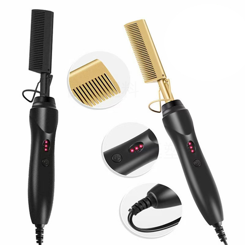 Guangzhou Baiyun District Yongping Xindi Trading Firm (Individual Business Owner) Professional high quality hot comb hair straightener and curling high heat flat irons for wet dry use