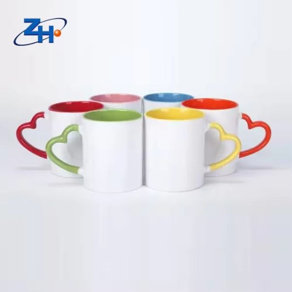 white sublimation mug wholesale Inside and Handle Color cup Sublimation Mug White Cups Bulk Coffee  Good 11 oz mug