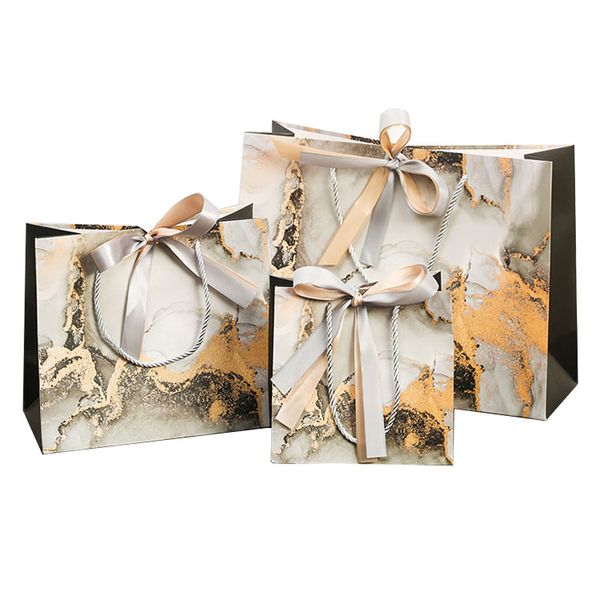 Marble Pattern Extra Large Gift Bags with Handles Portable Paper Gift Bag for Presents Wedding Christmas Party Mother's Day