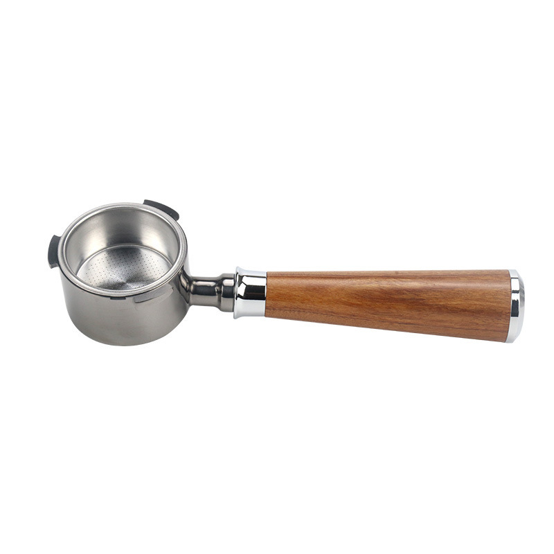Zhengzhou New World E-Commerce Co., Ltd. Italian coffee machine modification without bottom handle 51mm stainless steel funnel accessory solid wood coffee handle