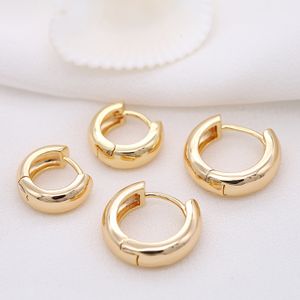 Hot Selling 18K Gold Plated Simple Round Circle Waterproof Fashion Jewelry Huggie Hoop Earring For Women