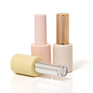 Custom 10ml 12ml15ml unique glass UV gel black frosted white empty nail polish bottle with brush