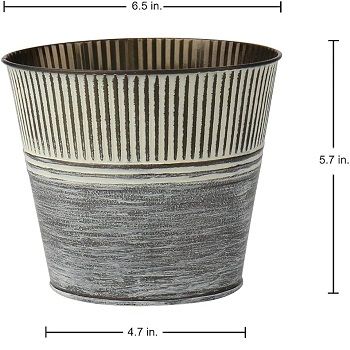HOME & GARDEN DECORATIVE GALVANIZED ROUND POT GARDEN PLANTER HANDMADE GREENERY DECORATION FLOWER GARDEN VASE PLANTER