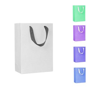 Wholesale Food Grade Recycled Christmas Wine Bottle, Packaging Takeaway White Kraft Drawstring Paper Gift Bags/
