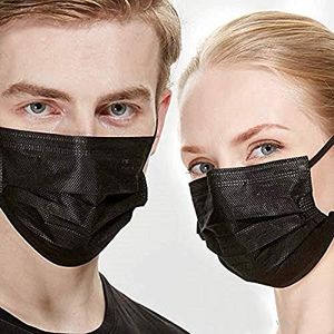 Surgical Masks Manufacturer 3ply Earloop Level 2 Breathable Black Medical Disposable Face Mask Black Masks