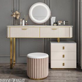 Luxury modern make up mirrored vanity dressers bedroom furniture with drawers